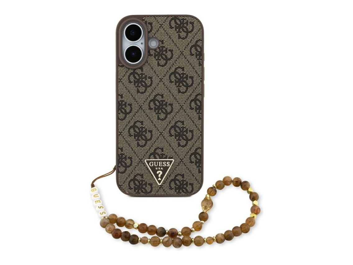 Capa Guess 4G Strap Triangle Logo MagSafe para iPhone 17 - castanho