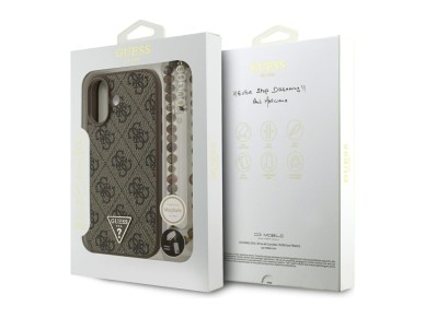 Guess 4G Strap Triangle Logo MagSafe case for iPhone 17 - brown Guess 4G Strap Triangle Logo MagSafe case for iPhone 17 - brown