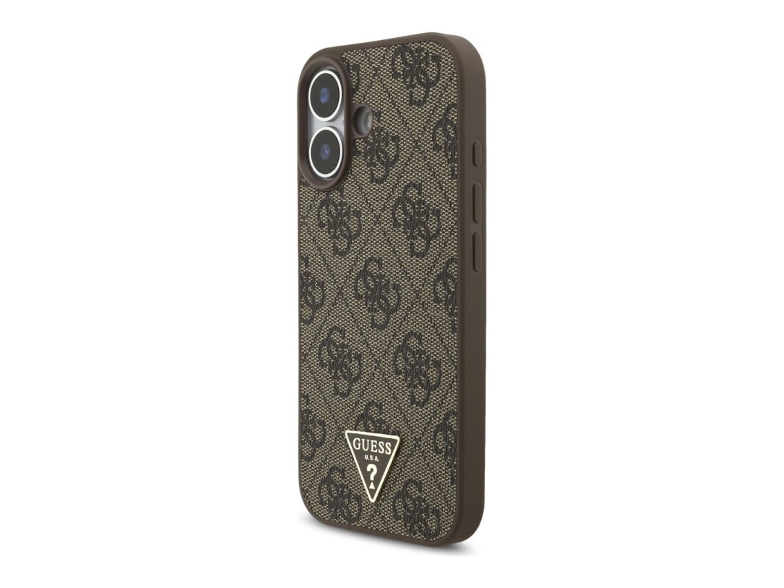 Capa Guess 4G Strap Triangle Logo MagSafe para iPhone 17 - castanho