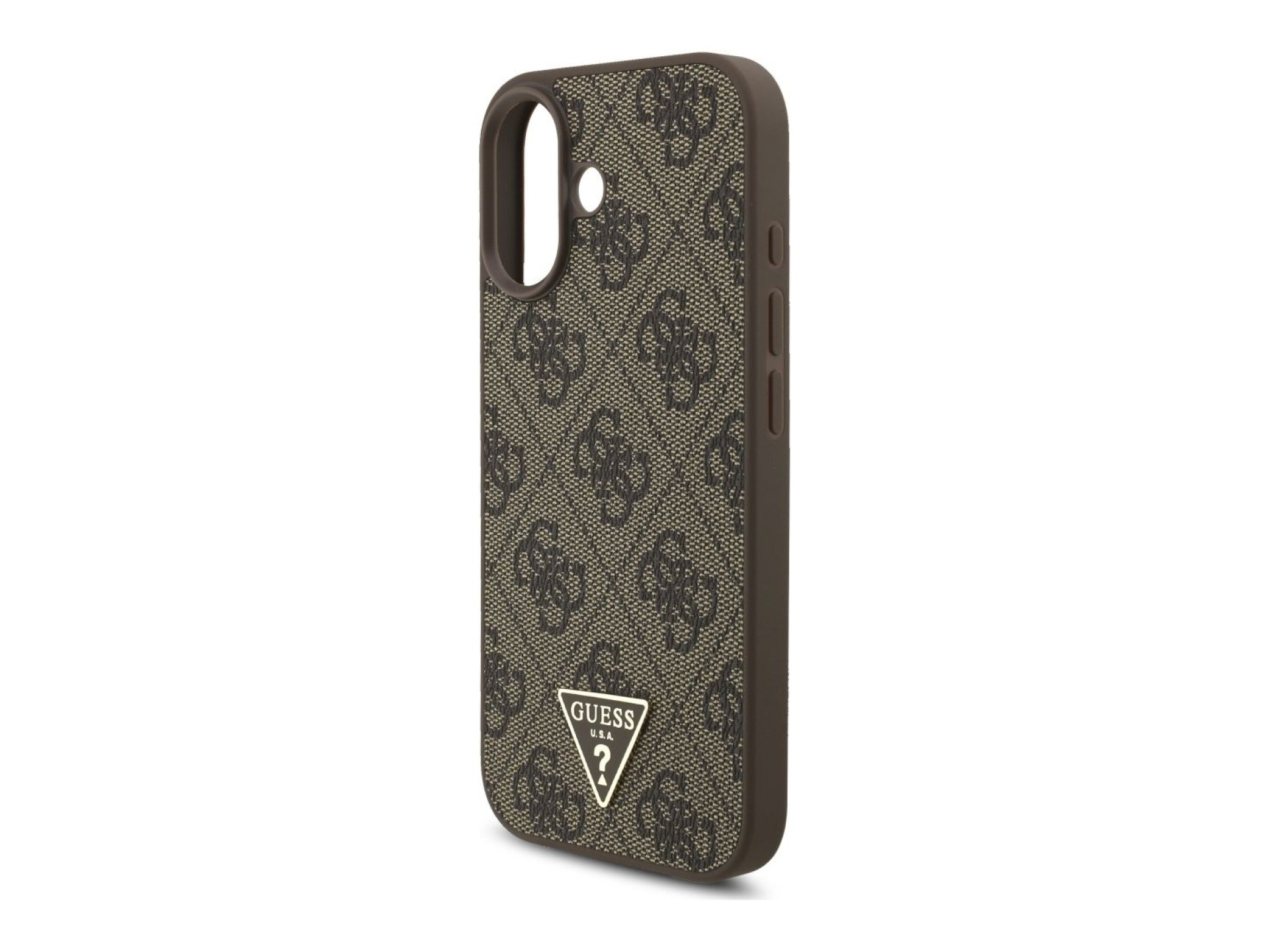 Capa Guess 4G Strap Triangle Logo MagSafe para iPhone 17 - castanho