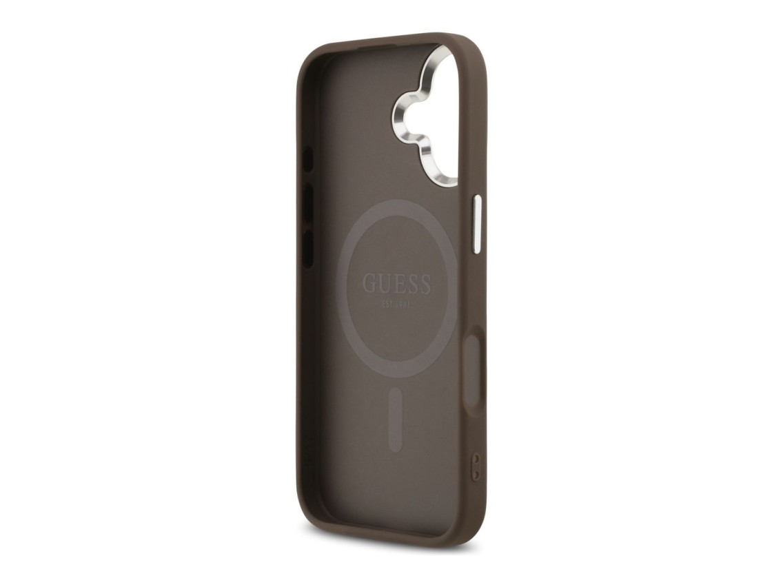Funda Guess 4G Triangle Logo MagSafe para iPhone 17 - marrón