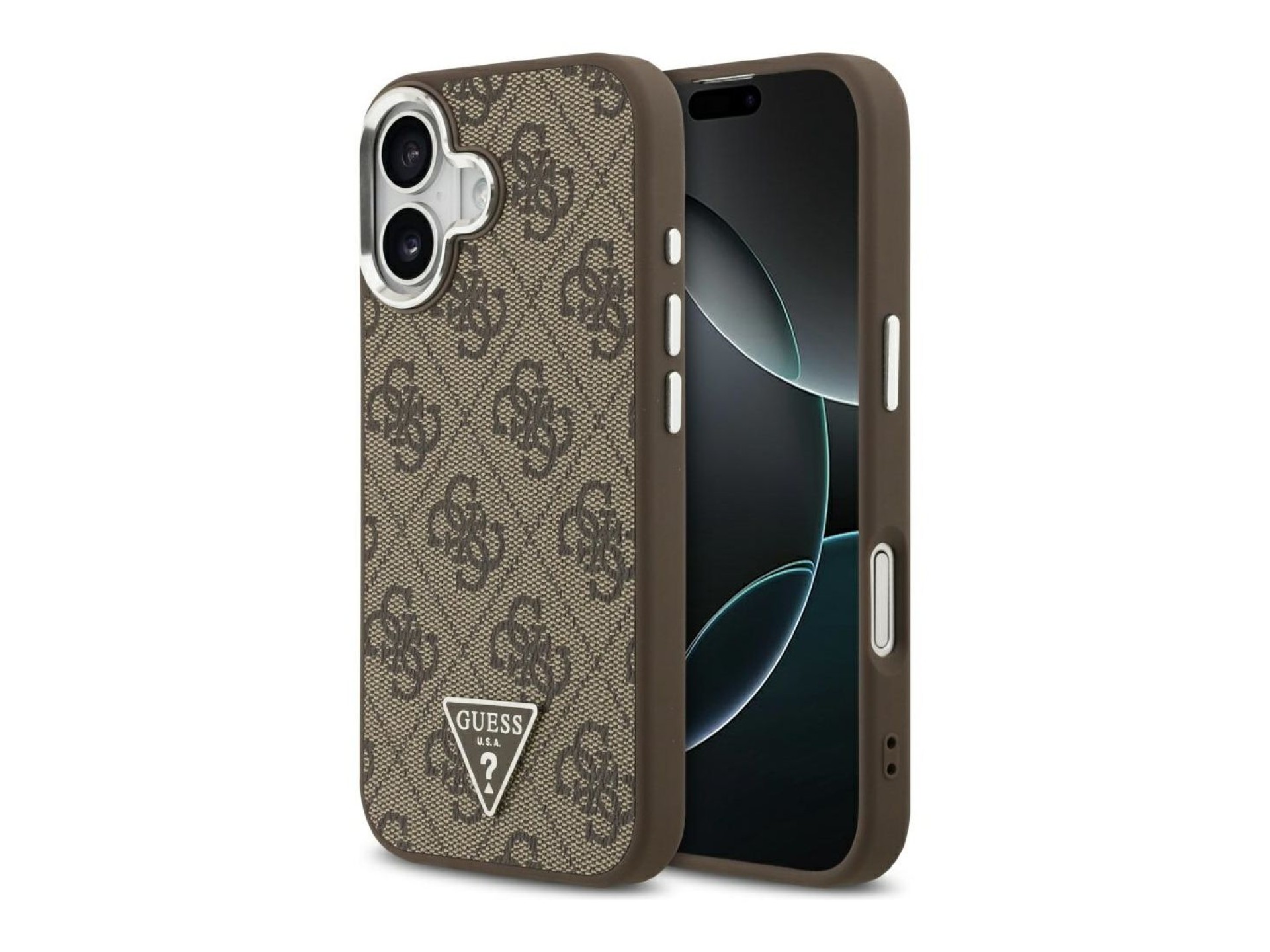 Funda Guess 4G Triangle Logo MagSafe para iPhone 17 - marrón