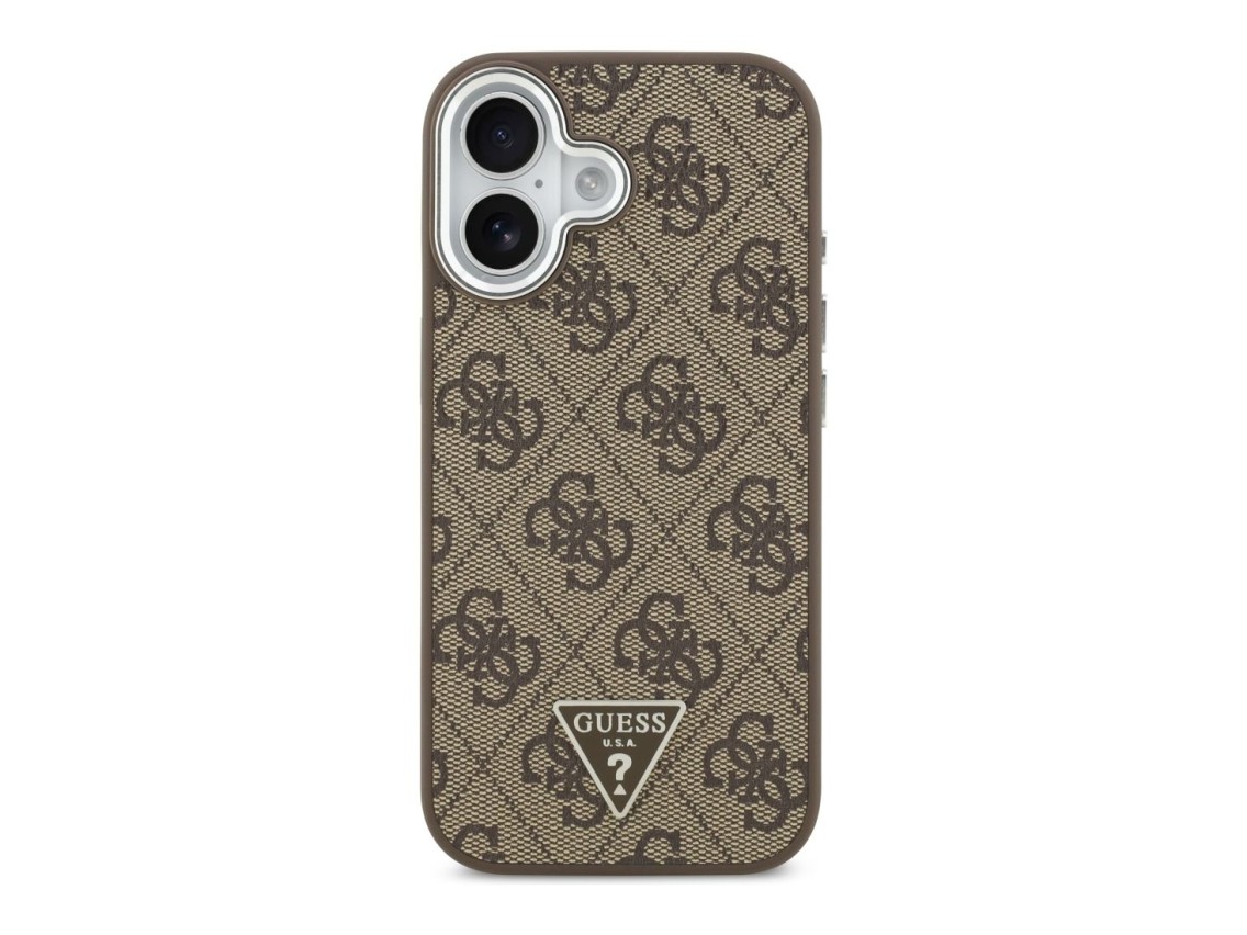 Funda Guess 4G Triangle Logo MagSafe para iPhone 17 - marrón