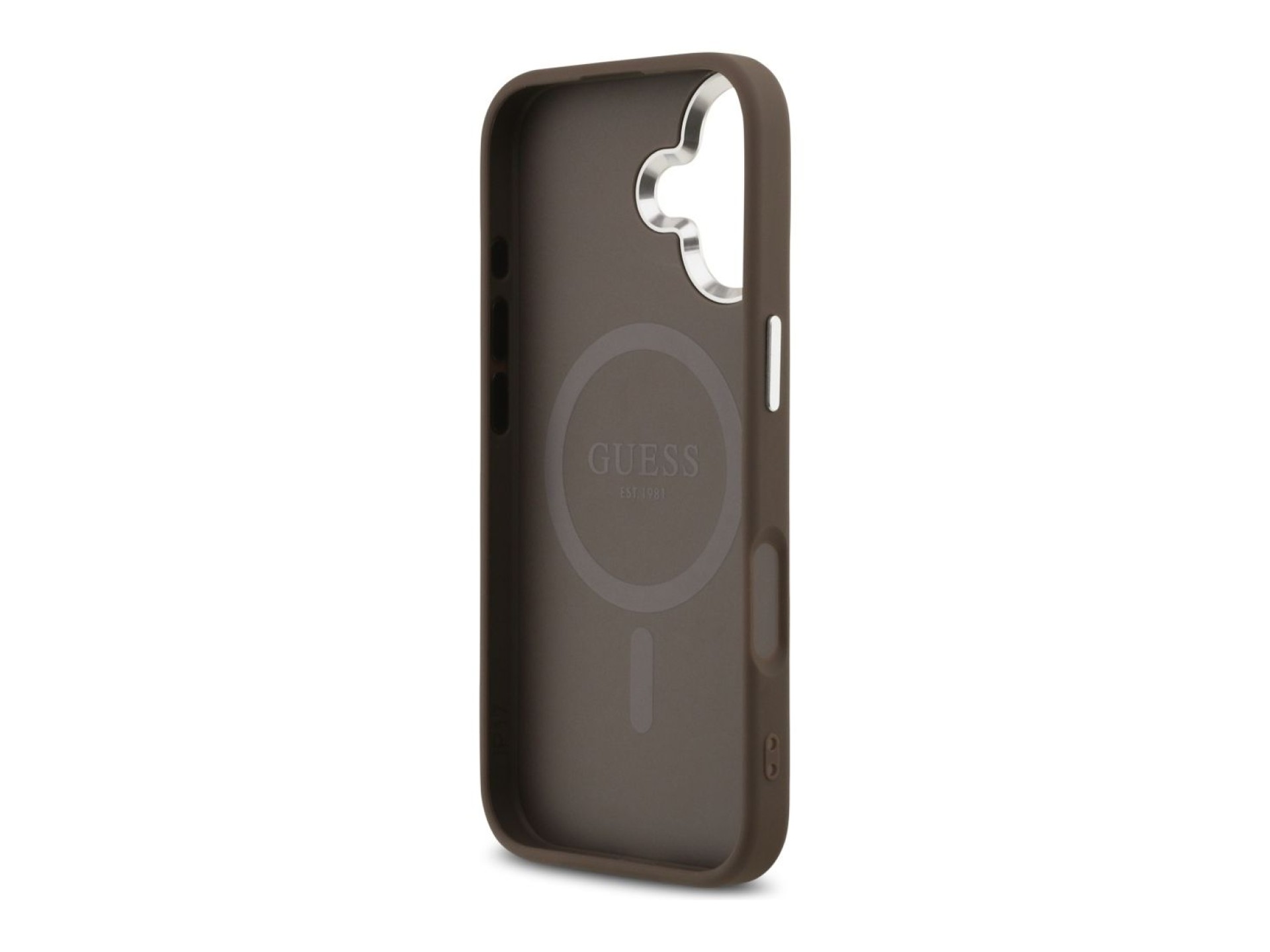 Funda Guess 4G Triangle Logo MagSafe para iPhone 17 - marrón