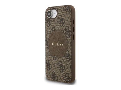 Guess 4G Circle Classic Logo MagSafe case for iPhone 16e - brown Guess 4G Circle Classic Logo MagSafe case for iPhone 16e - brown