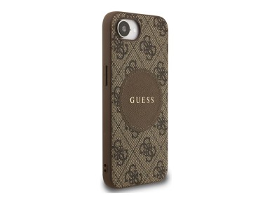 Guess 4G Circle Classic Logo MagSafe case for iPhone 16e - brown