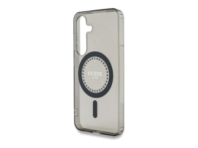 Funda Guess MagSafe negra con logotipo cl�sico estampado y diamantes de imitaci�n para Samsung Galax