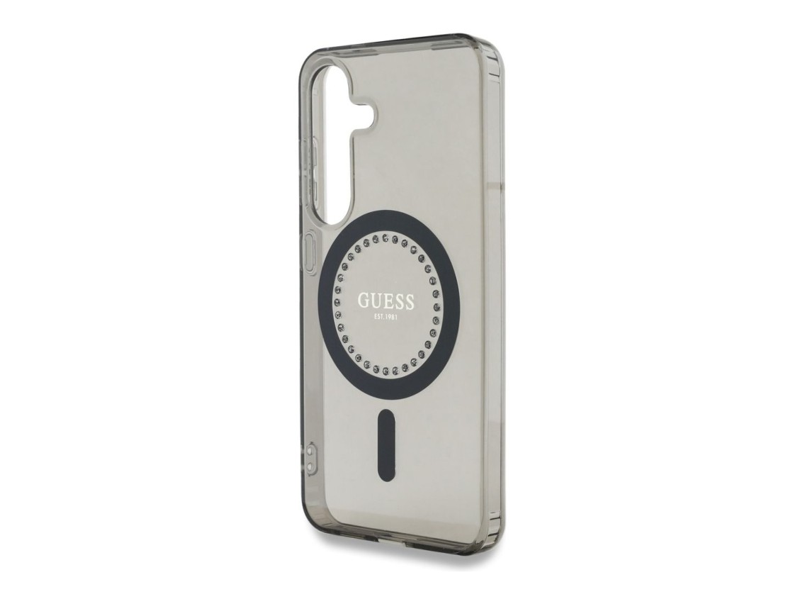 Guess Rhinestones Printed Classic Logo MagSafe Samsung Galaxy S25 case black