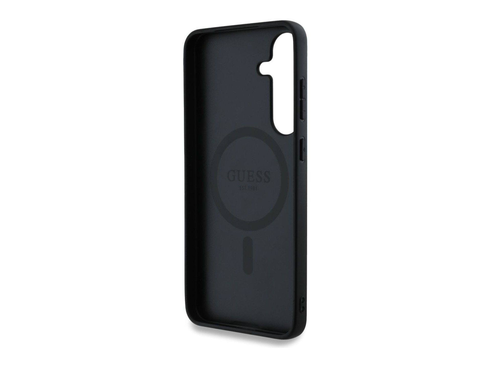 Funda Guess 4G Round Patch Classic Logo MagSafe para Samsung Galaxy S25 Plus - Marrón