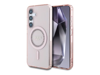 Guess Rhinestones Printed Classic Logo MagSafe Case for Samsung Galaxy S25 - Pink Guess Rhinestones Printed Classic Logo MagSafe Case for Samsung Galaxy S25 - Pink