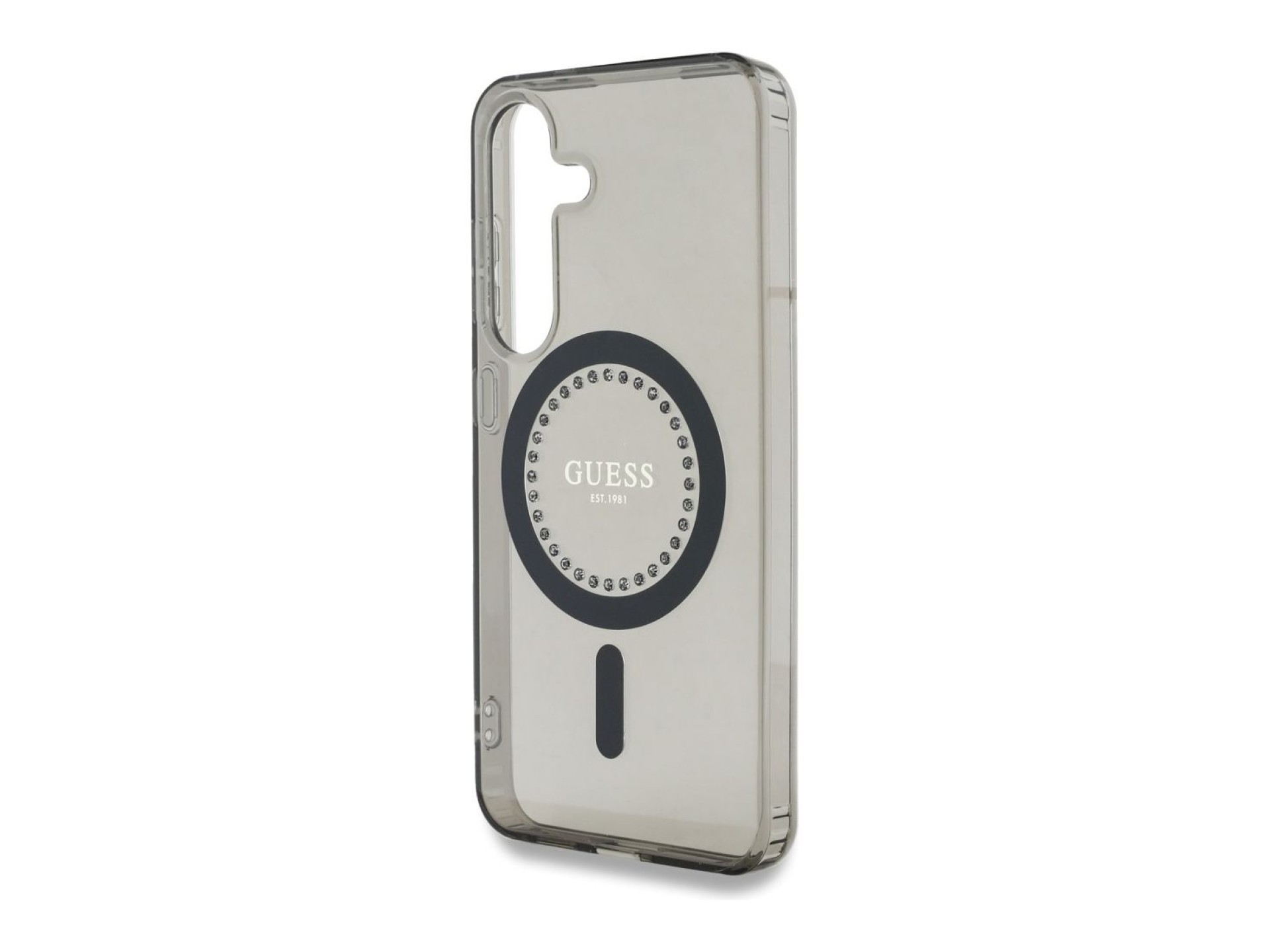 Guess Rhinestones Printed Classic Logo MagSafe Samsung Galaxy S25 case black