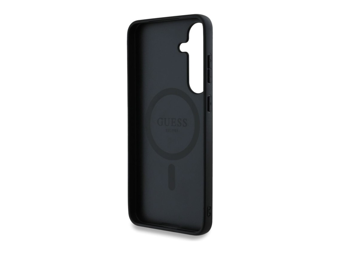 Funda Guess 4G Round Patch Classic Logo MagSafe para Samsung Galaxy S25 Plus - Marrón