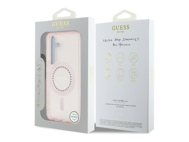 Guess Rhinestones Printed Classic Logo MagSafe Case for Samsung Galaxy S25 - Pink Guess Rhinestones Printed Classic Logo MagSafe Case for Samsung Galaxy S25 - Pink