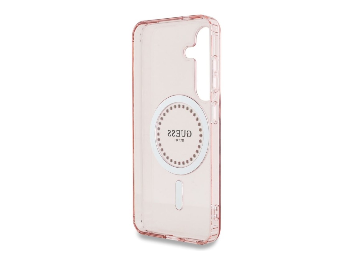 Guess Rhinestones Printed Classic Logo MagSafe Case for Samsung Galaxy S25 - Pink