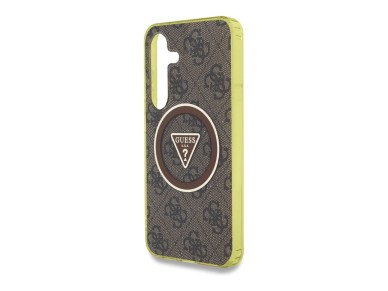Guess 4G Glitter Triangle Buttons MagSafe Case for Samsung Galaxy S25 Brown Guess 4G Glitter Triangle Buttons MagSafe Case for Samsung Galaxy S25 Brown