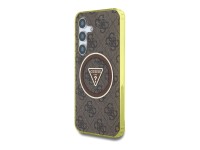 Funda Guess 4G con botones triangulares brillantes y MagSafe para Samsung Galaxy S25 (marrón) Funda Guess 4G con botones triangulares brillantes y MagSafe para Samsung Galaxy S25 (marrón)