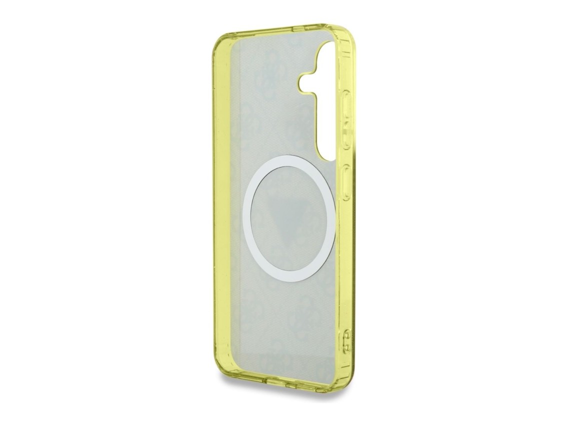Guess 4G Glitter Triangle Buttons MagSafe Case for Samsung Galaxy S25 Brown