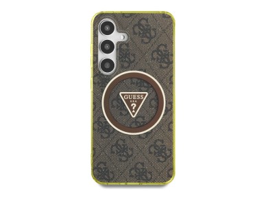 Guess 4G Glitter Triangle Buttons MagSafe Case for Samsung Galaxy S25 Brown Guess 4G Glitter Triangle Buttons MagSafe Case for Samsung Galaxy S25 Brown