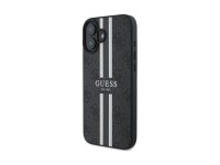 Capa Guess 4G com estampado de riscas e MagSafe para iPhone 16 - preta Capa Guess 4G com estampado de riscas e MagSafe para iPhone 16 - preta