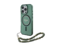Capa Guess IML Glitter com Pega de P�rolas e MagSafe para iPhone 16 Pro Max - verde