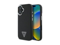 Guess Grained Triangle MagSafe case for iPhone 16 - black Guess Grained Triangle MagSafe case for iPhone 16 - black