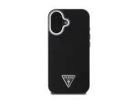 Capa Guess Granulada com Triângulos e MagSafe para iPhone 16 - preta Capa Guess Granulada com Triângulos e MagSafe para iPhone 16 - preta
