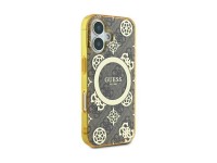 Guess IML Peony On 4G Background MagSafe iPhone 16 Case - Brown Guess IML Peony On 4G Background MagSafe iPhone 16 Case - Brown