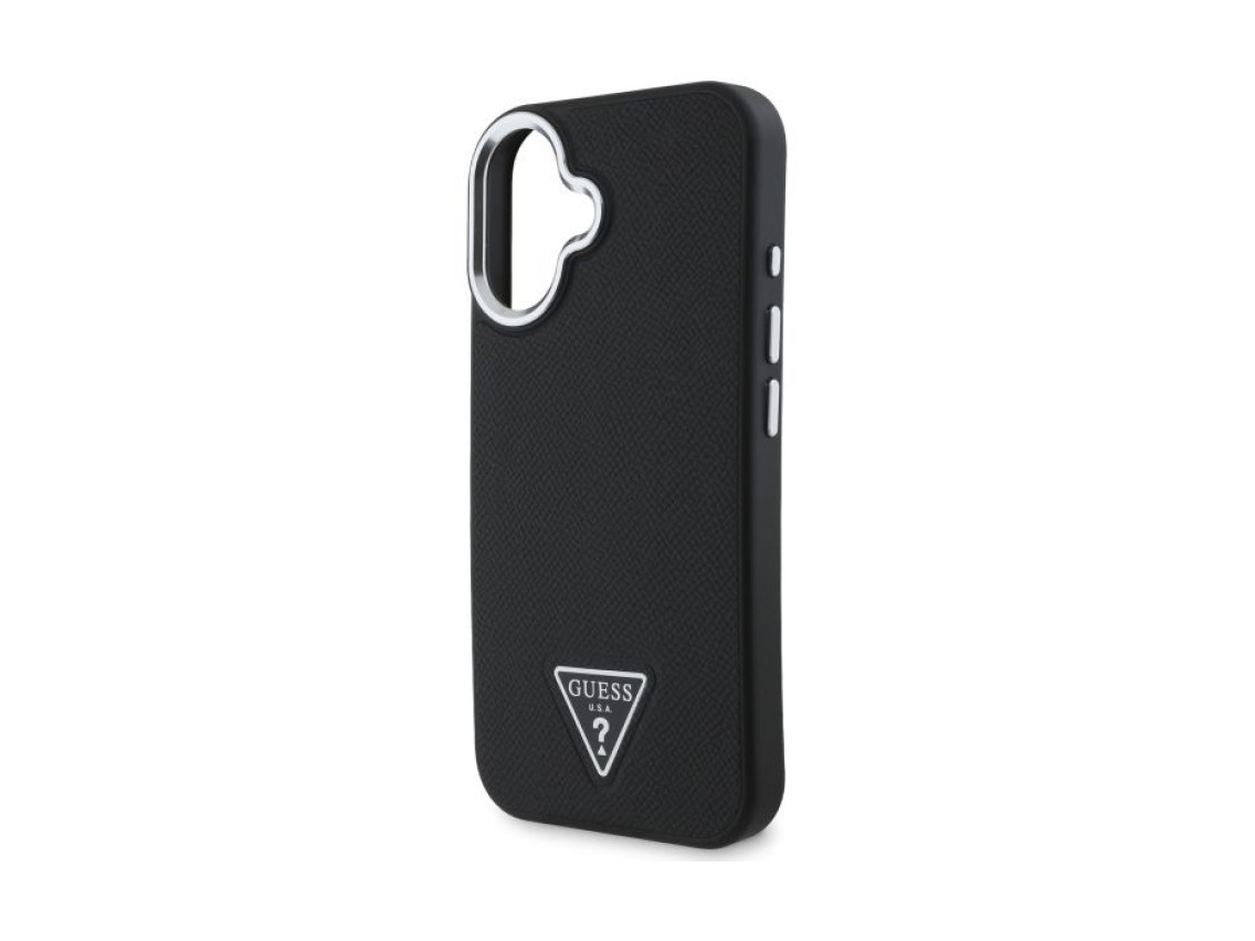 Capa Guess Granulada com Triângulos e MagSafe para iPhone 16 - preta