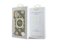 Guess IML Peony On 4G Background MagSafe iPhone 16 Case - Brown Guess IML Peony On 4G Background MagSafe iPhone 16 Case - Brown