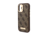 Guess 4G Logo Plate MagSafe case for iPhone 16 - brown Guess 4G Logo Plate MagSafe case for iPhone 16 - brown