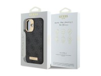 Funda Guess 4G Logo Plate MagSafe para iPhone 16 - negra