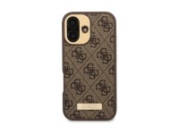 Guess 4G Logo Plate MagSafe Case for iPhone 16 Plus - Brown