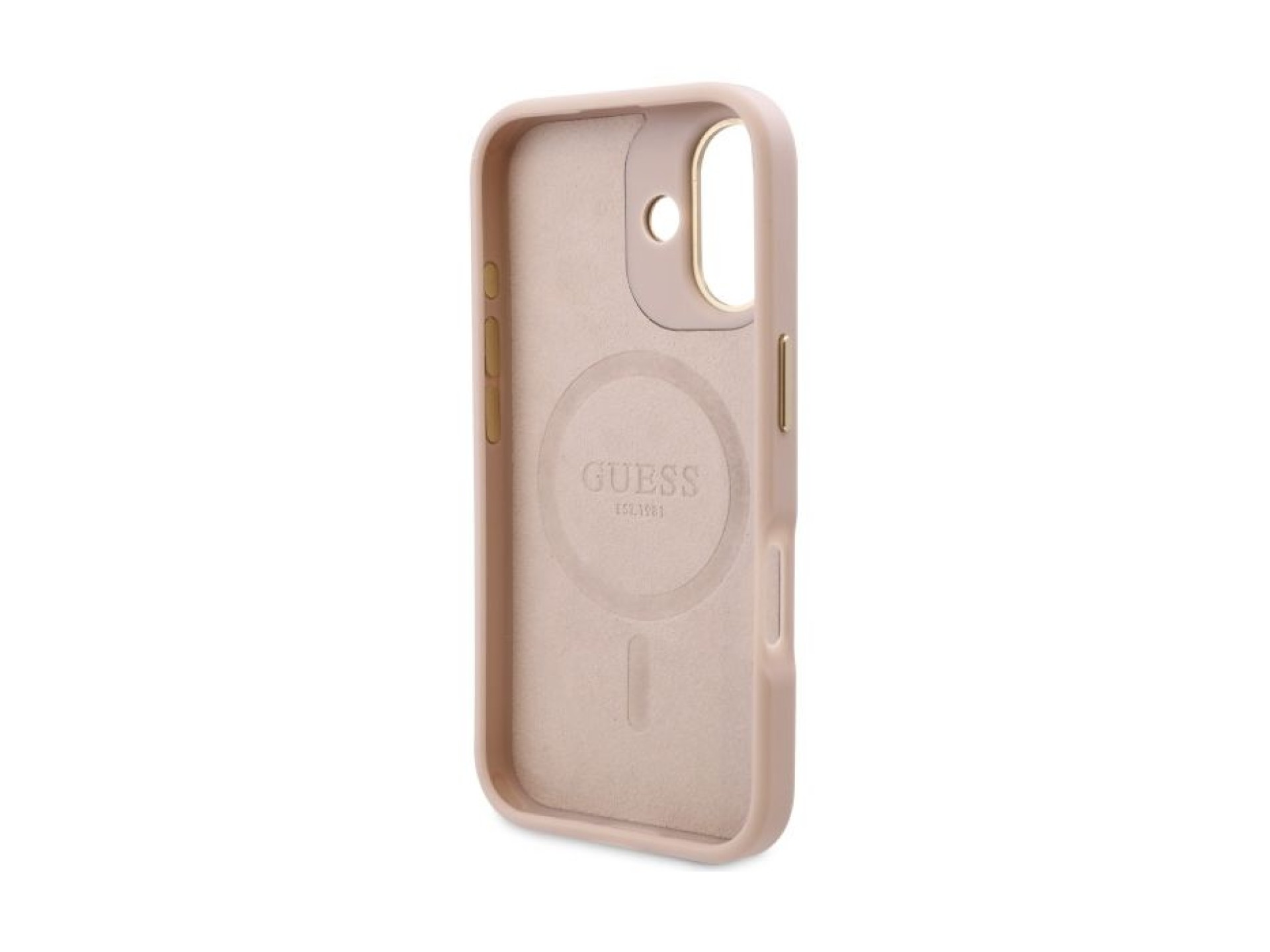 Funda Guess 4G con logo y placa MagSafe para iPhone 16 - Rosa