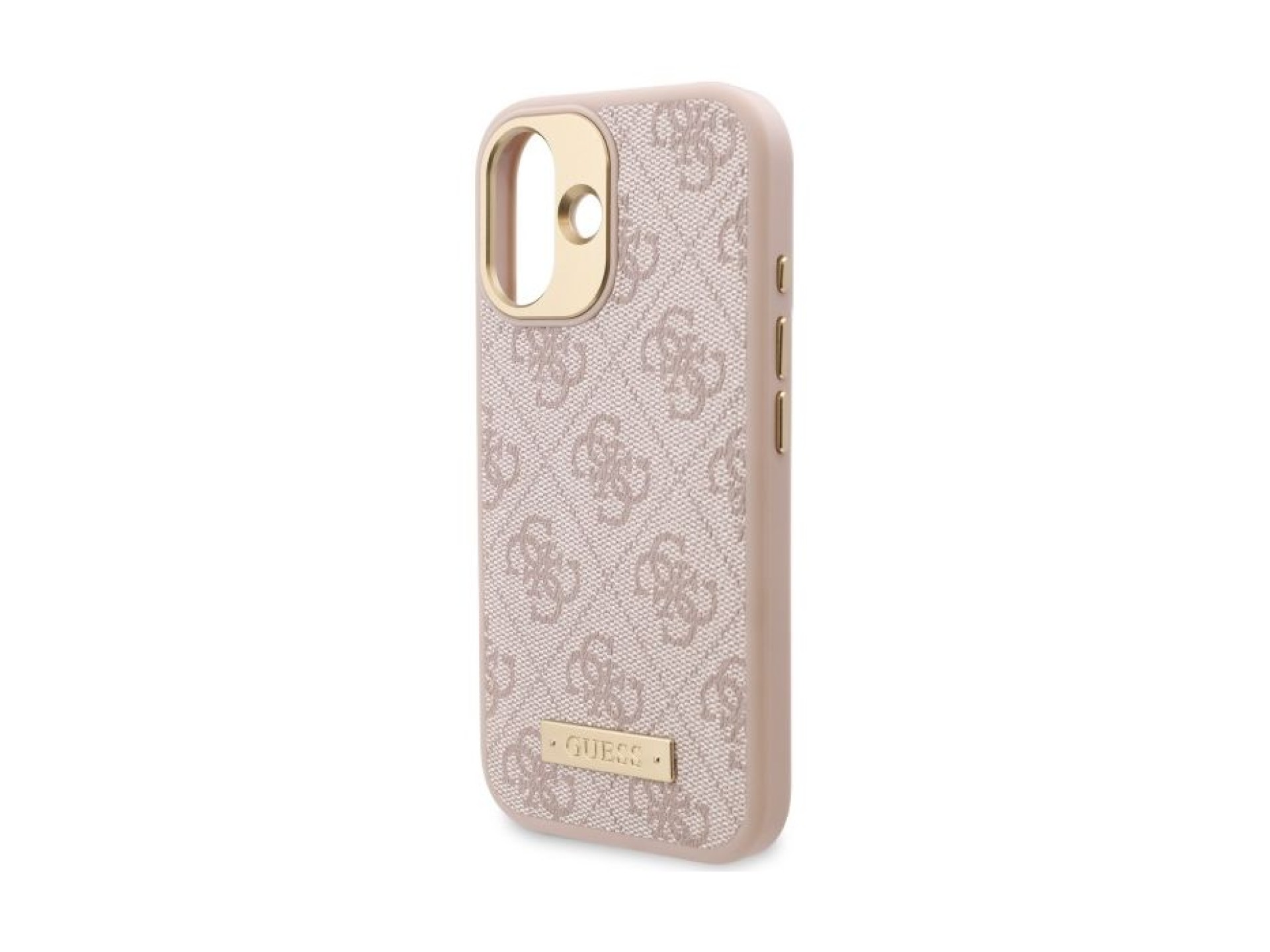 Funda Guess 4G con logo y placa MagSafe para iPhone 16 - Rosa