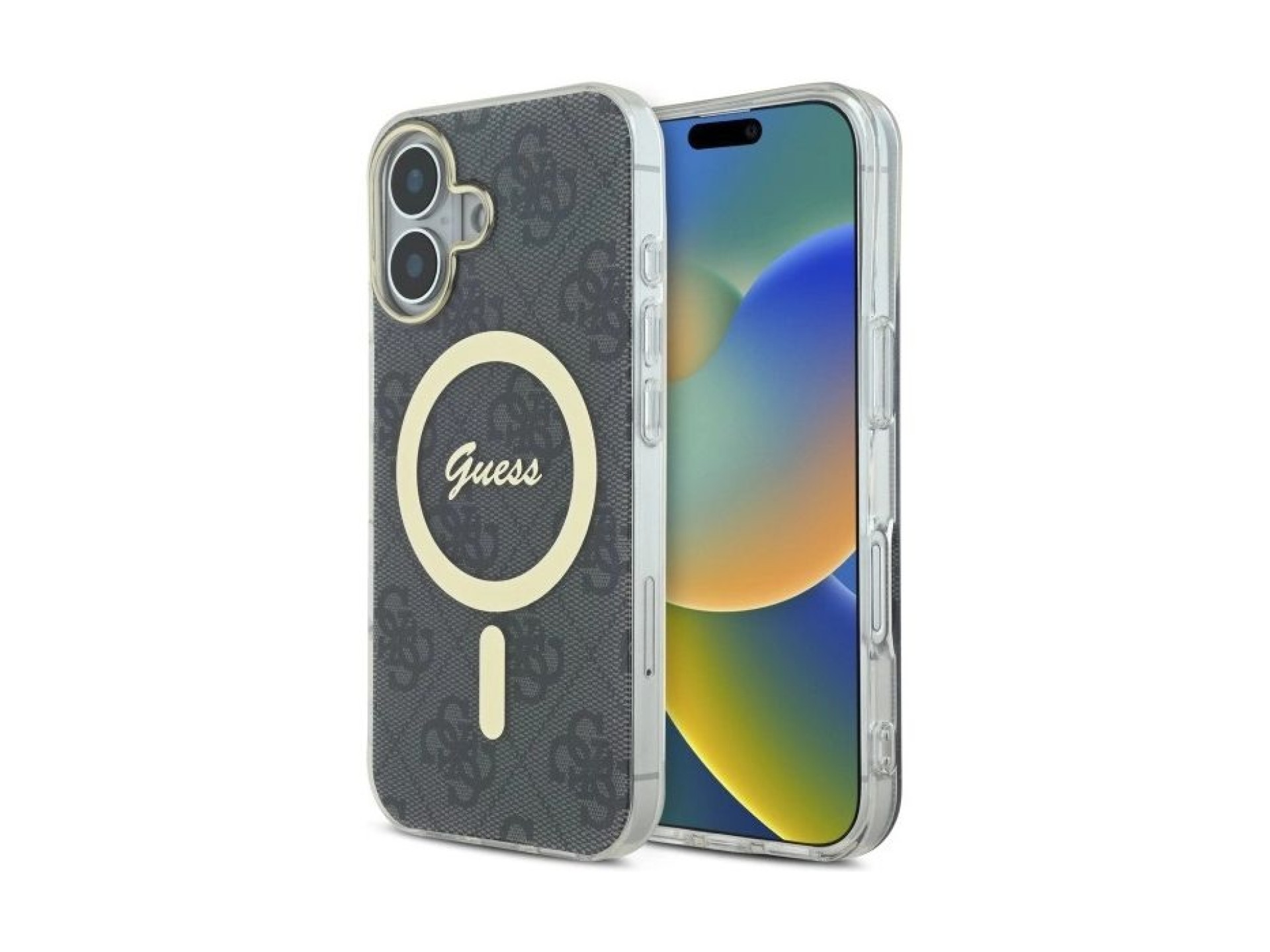 Capa Guess IML 4G MagSafe para iPhone 16 - preta