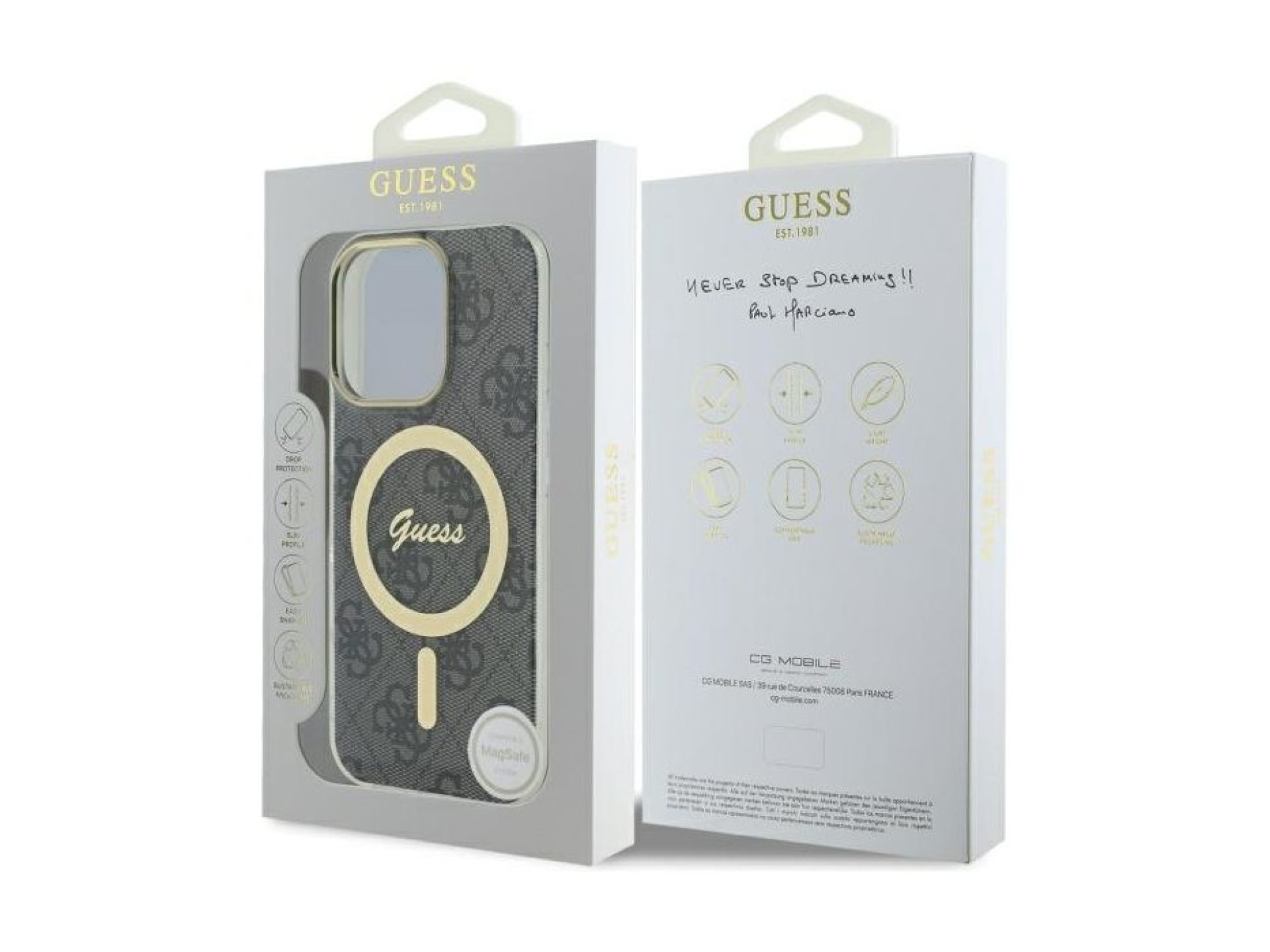 Guess IML 4G MagSafe Case for iPhone 16 Pro Max - Black