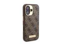 Guess 4G Logo Plate MagSafe Case for iPhone 16 Plus - Brown