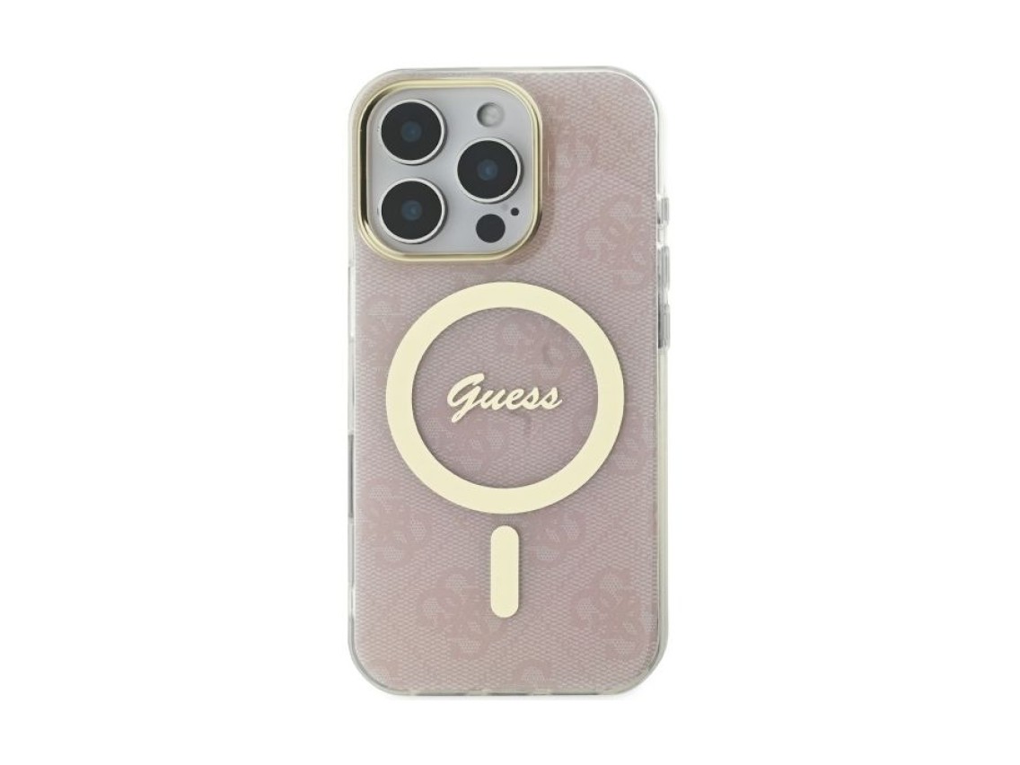 Capa Guess IML 4G MagSafe para iPhone 16 Pro Max - Rosa