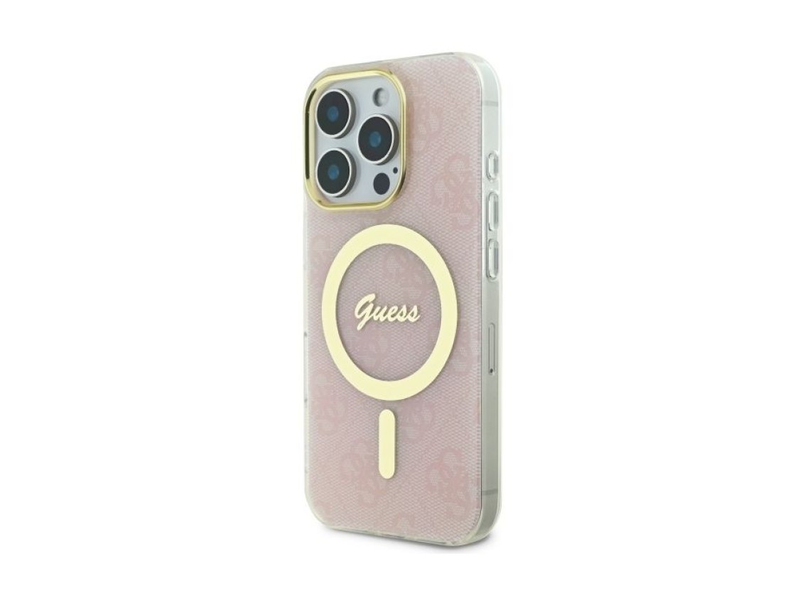 Capa Guess IML 4G MagSafe para iPhone 16 Pro Max - Rosa