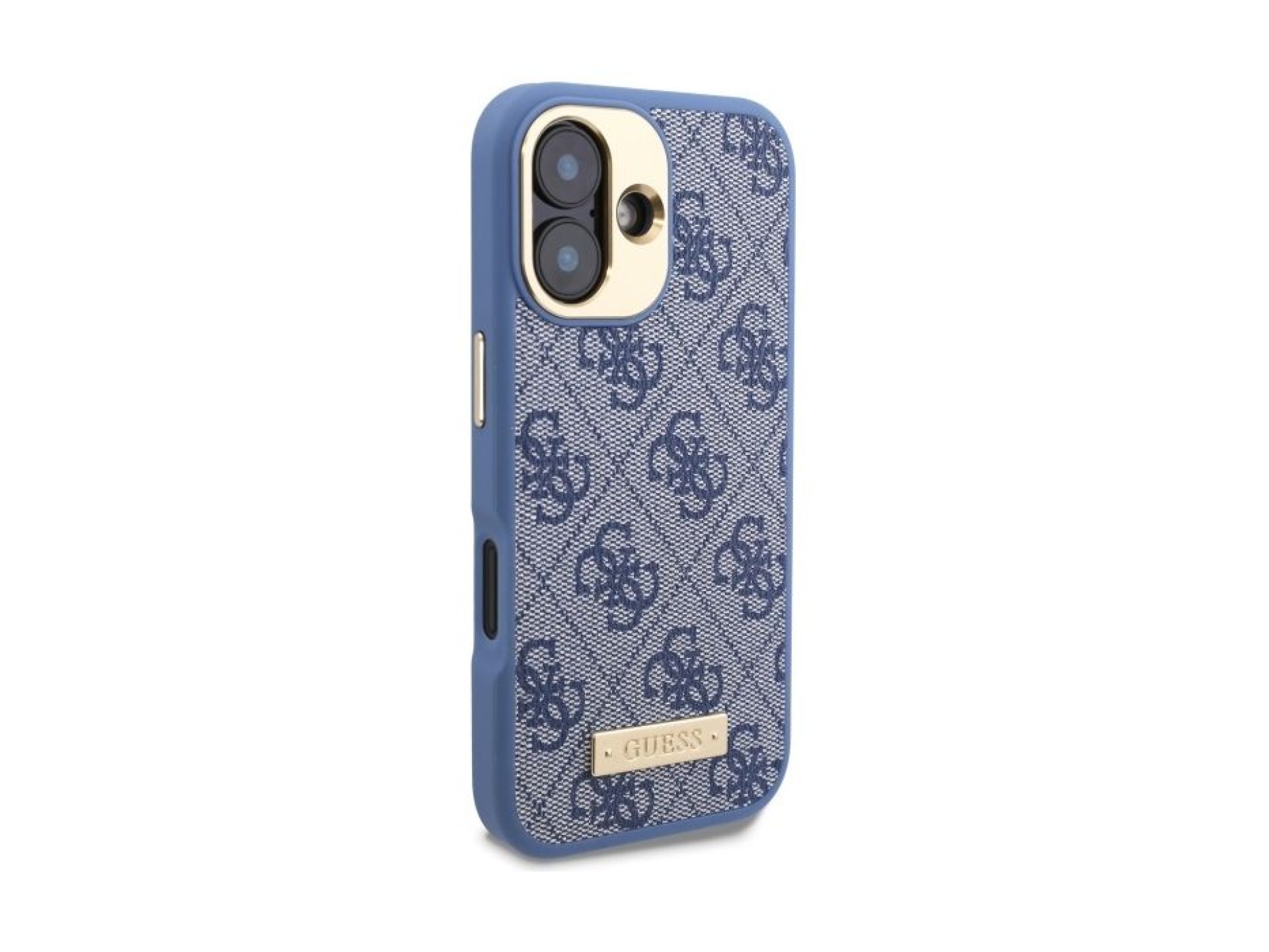 Funda Guess 4G con placa de logotipo MagSafe para iPhone 16 - Azul