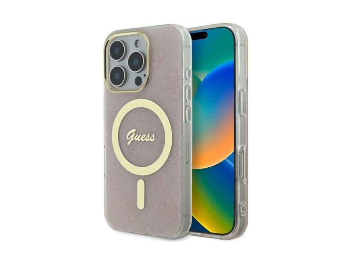 Guess IML 4G MagSafe Case for iPhone 16 Pro Max - Pink