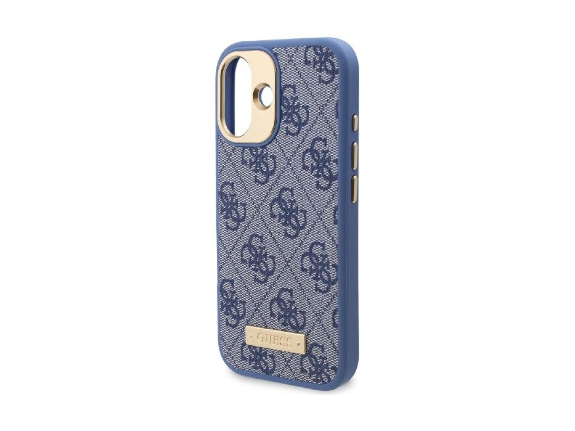 Guess 4G Logo Plate MagSafe Case for iPhone 16 Plus - Blue