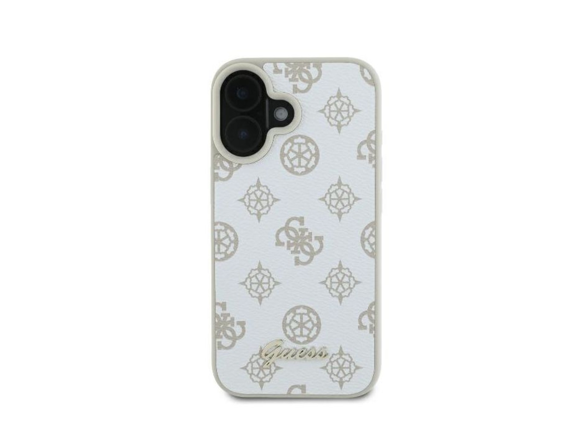 Guess Peony Script Logo MagSafe Case for iPhone 16 - White