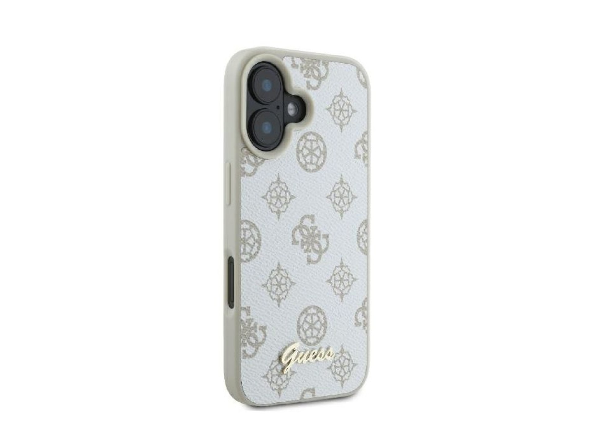Guess Peony Script Logo MagSafe Case for iPhone 16 - White