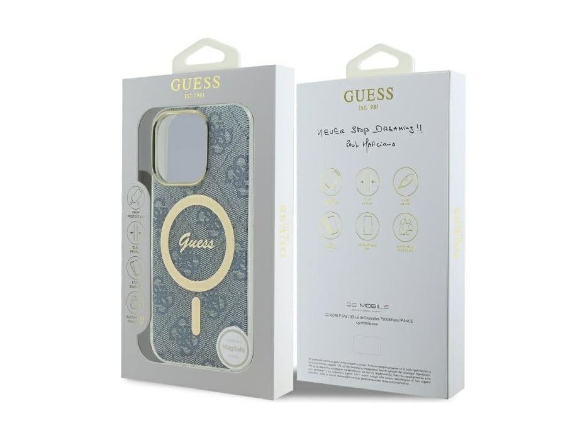 Guess IML 4G MagSafe Case for iPhone 16 Pro Max - Blue