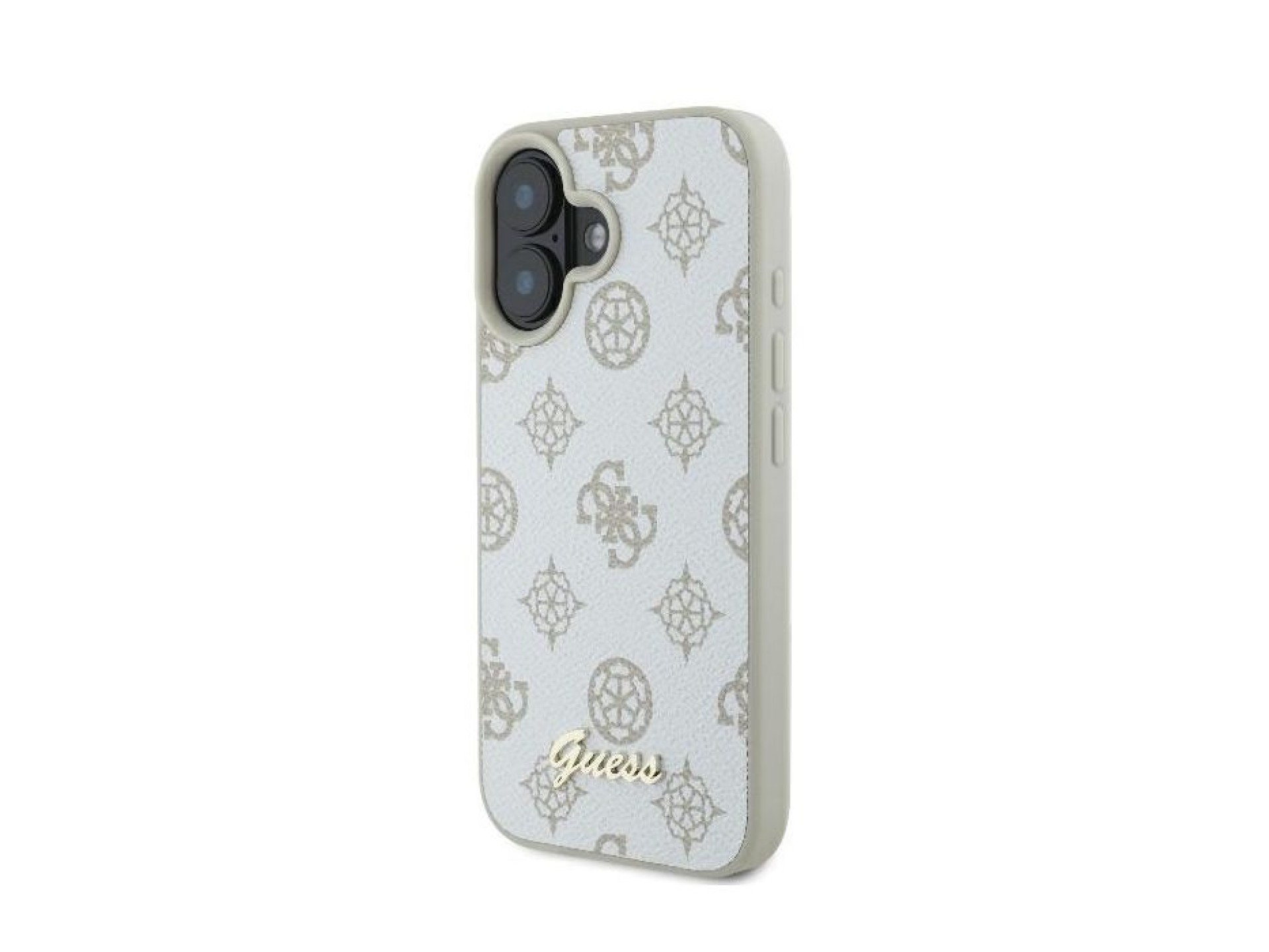 Guess Peony Script Logo MagSafe Case for iPhone 16 - White
