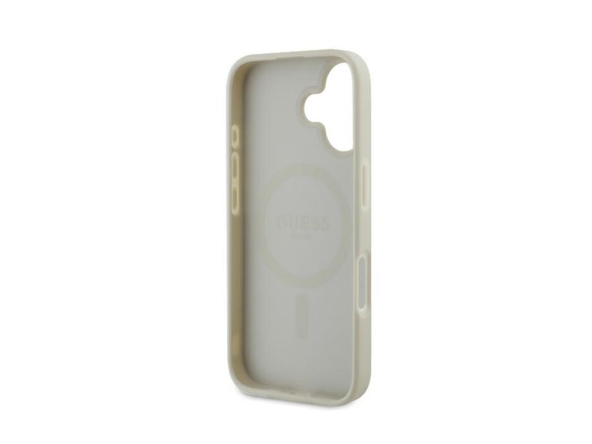 Guess Peony Script Logo MagSafe Case for iPhone 16 - White