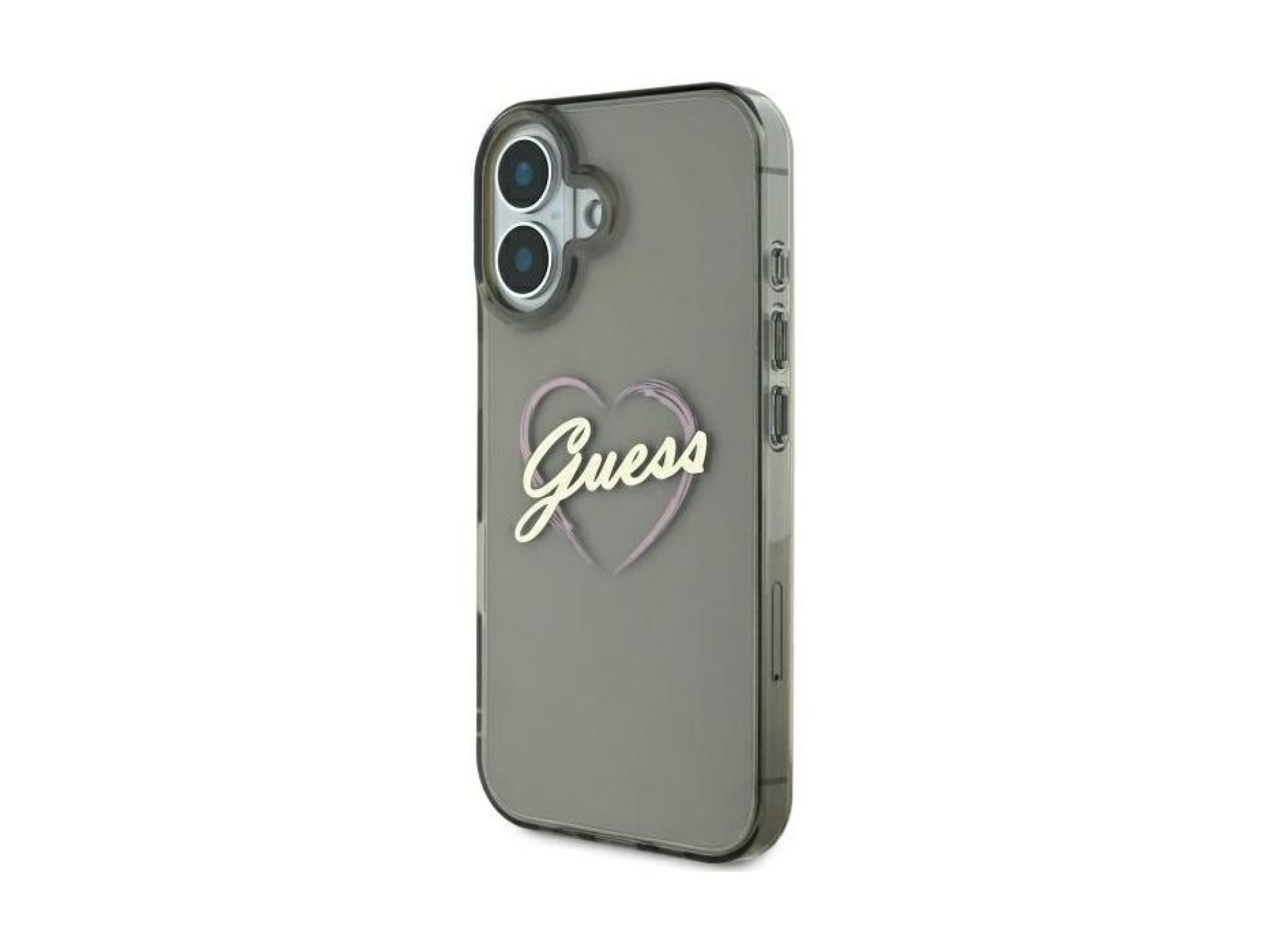 Capa Guess IML Heart para iPhone 16 - Preta