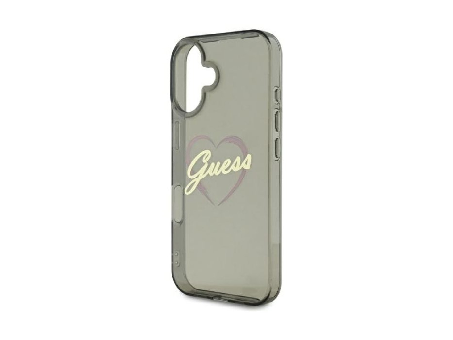 Funda Guess IML Heart para iPhone 16 Plus - Negra