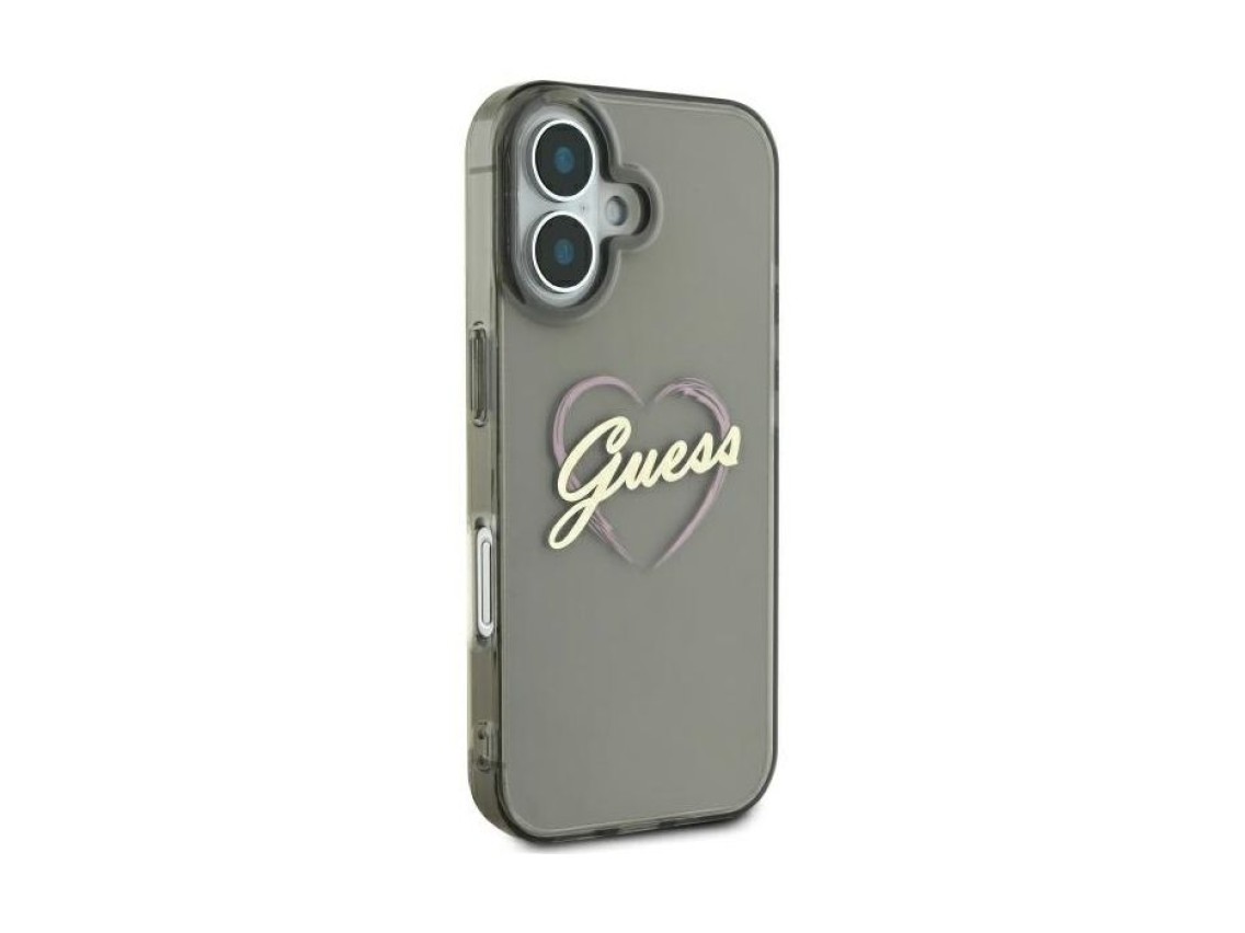 Funda Guess IML Heart para iPhone 16 Plus - Negra